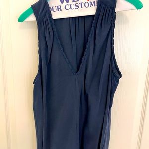 Joie navy sleeveless silk tank blouse